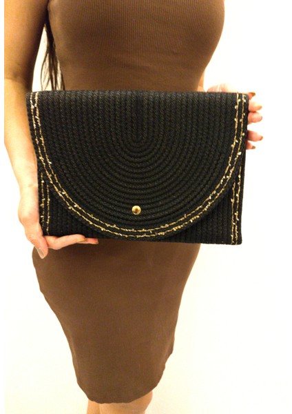 Tasarım Altın Işleme Detaylı El Çantası Kadın Portföy Çanta Yıkanabilir Kordon Ip Çanta modelleri