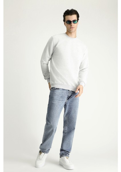 Bisiklet Yaka Regular Fit Nakışlı Pamuklu Sweatshirt fiyatları