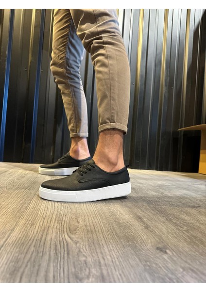 Günlük Ayakkabı 077 Siyah (Beyaz Taban)