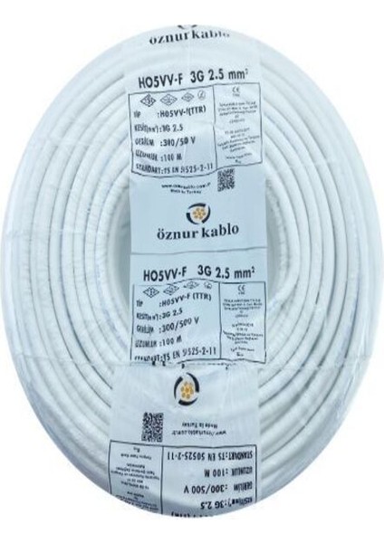 3x2.5mm Ttr Bakır Kablo (100METRE)