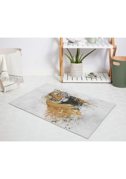 Banyo Halısı Dijital Baskılı Banyo Paspası 50X80 Polyester Kaymaz Tabanlı Duş Paspası Tiger fiyatları