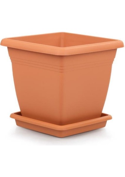 SO-VK03 Villa Kare Tabaklı Saksı Takımı 17 Lt Kiremit 6 Adet modelleri