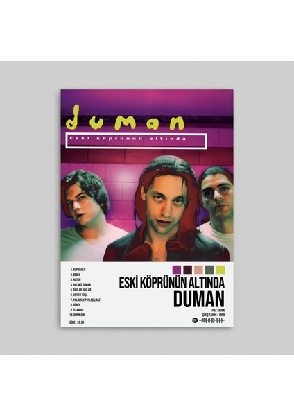 Duman - Eski Köprünün Altında Albüm Spotify Çerçeveli - Çerçevesiz Poster Tablo