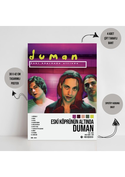 Duman - Eski Köprünün Altında Albüm Spotify Çerçeveli - Çerçevesiz Poster Tablo fiyatları