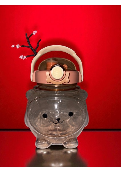 Sevimli Ahtapot Model Su Matarası Su Şişesi Tritan Suluk 1000ML Askılık Hediyeli modelleri