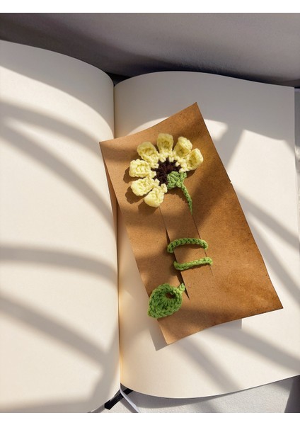 El Yapımı Örgü Papatya Kitap Ayracı – Sarı & Beyaz Seçenekleri fırsatları