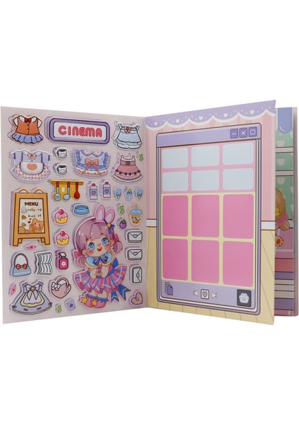 8 Sayfa Kabartmalı Sticker Defter – Sevimli Karakter Temalı Kendin Yap Etiket Kitabı 1 Adet fırsatları