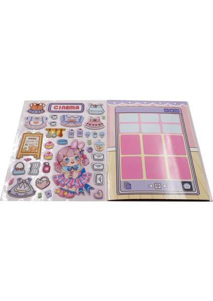 8 Sayfa Kabartmalı Sticker Defter – Sevimli Karakter Temalı Kendin Yap Etiket Kitabı 1 Adet indirimleri