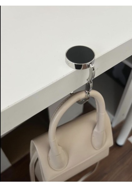 Katlanabilir Kaymaz Mıknatıslı Klips Cep Kancası El Çantaları Için Tutucu. Masa El Çantası Askısı Kanca Gümüş fiyatları