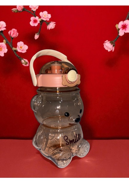 Smile Ayıcık Su Matarası Su Şişesi Tritan Suluk 1000ML