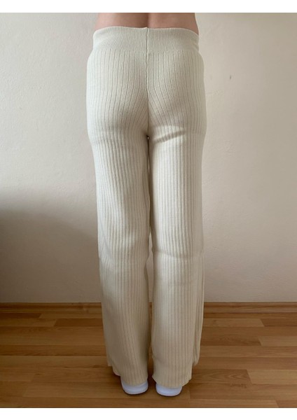 Beli Lastikli Fitilli Triko Kadın Pantolon modelleri