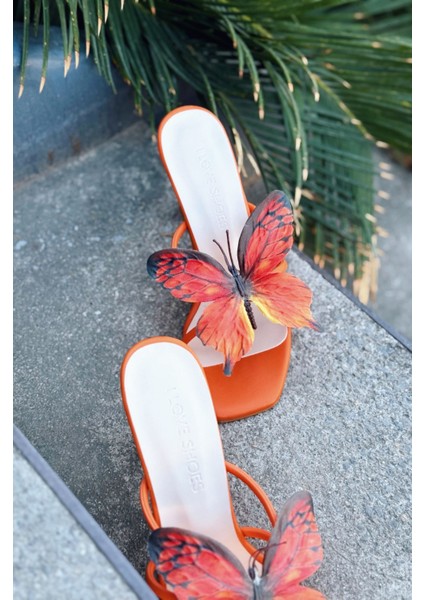 Haxsed Topuklu Kadın Terlik Mat Turuncu fırsatları