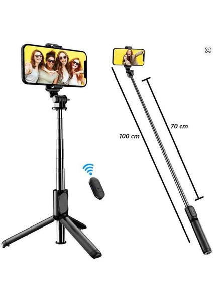 Bluetooth Kumandalı Kablosuz Selfie Çubuğu,tripod Bluetooth Kumandalı Selfie Stick fiyatları