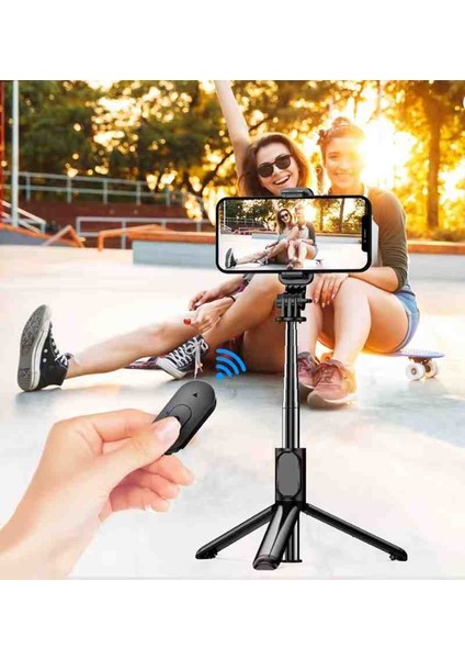 Bluetooth Kumandalı Kablosuz Selfie Çubuğu,tripod Bluetooth Kumandalı Selfie Stick modelleri