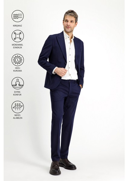 Techno-Line Slim Fit Dar Kesim Likralı Spor Örme Ceket