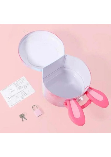 Sevimli Tavşan Metal Kilitli Kumbara 1 Adet fırsatları