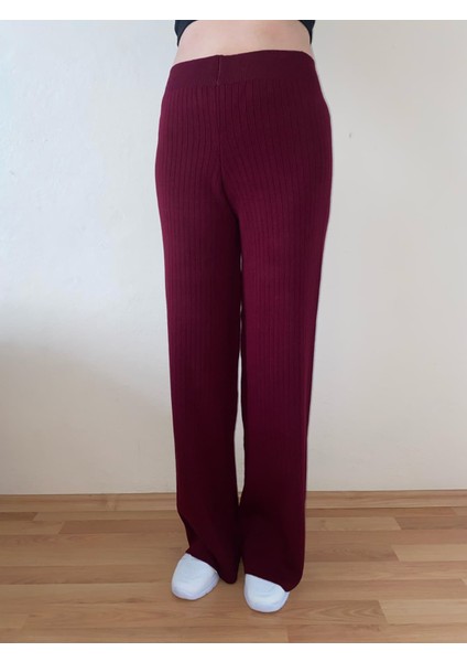 Beli Lastikli Fitilli Triko Kadın Pantolon