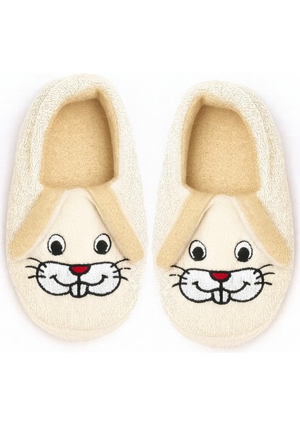 Tavşan Nakışlı, Sevimli, Kreş Ayakkabısı, Panduf, Ev Ayakkabısı, Kaymaz Tabanlı ve Pofuduk