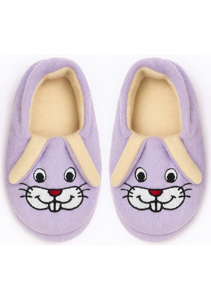 Tavşan Nakışlı, Sevimli, Kreş Ayakkabısı, Panduf, Ev Ayakkabısı, Kaymaz Tabanlı ve Pofuduk