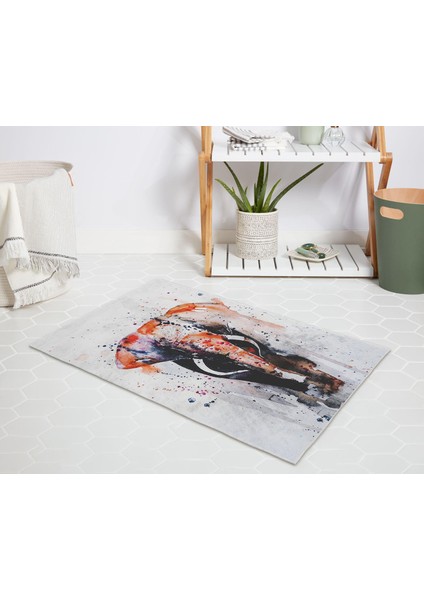 Banyo Halısı Dijital Baskılı Banyo Paspası 50X80 Polyester Kaymaz Tabanlı Duş Paspası Elephant