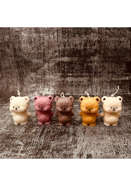 3 Boyutlu Mini Minyatür Pofidik Ayıcık, Küçük Ayı Silikon Kalıp K-1183