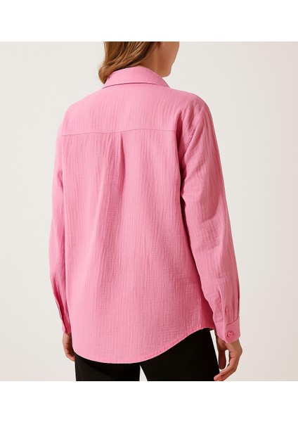 Oversize Cepli Müslin Kadın Gömlek fiyatları