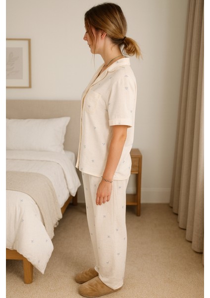 Kadın Kısa Kollu Aerobin Pijama Takımı – Hamile & Lohusa, Beyaz & Ekru fiyatları
