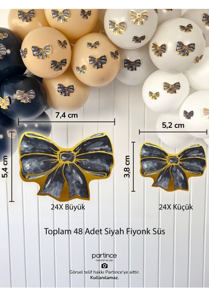 Siyah Happy Birthday Yazısı Yetişkin Tema Mini Parti Seti Doğum Günü Balon Zinciri Siyah Doğum Günü Süsü