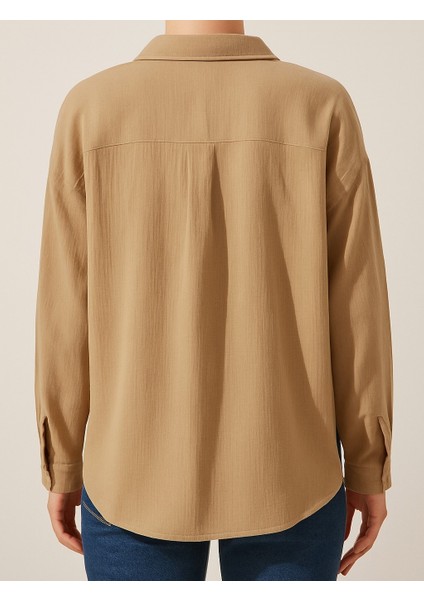 Oversize Cepli Müslin Kadın Gömlek fiyatları