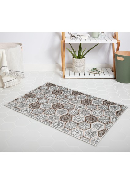 Banyo Halısı Dijital Baskılı Banyo Paspası 50X80 Polyester Kaymaz Tabanlı Duş Paspası 2345