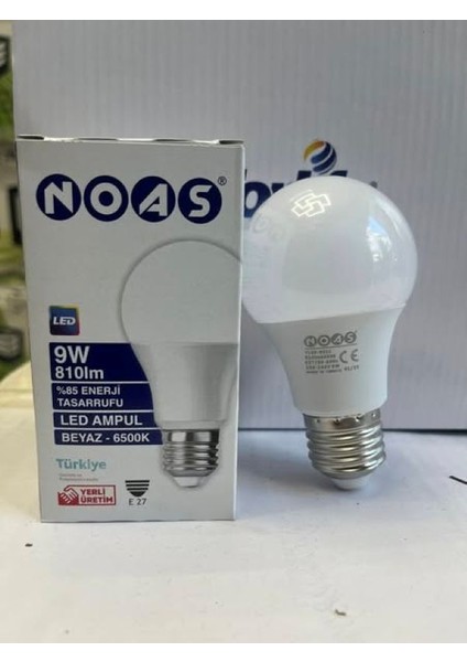 9W LED Ampul 810LM-6500K Beyaz 5 Adet