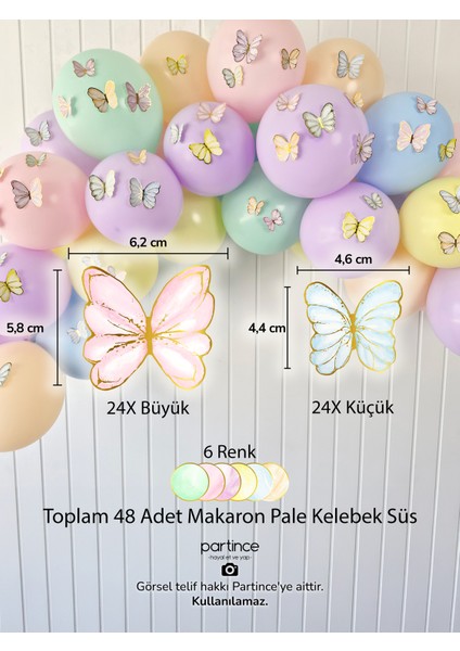 Gökkuşağı Happy Birthday Yazısı Kelebek Tema Mini Parti Seti Doğum Günü Balon Zinciri Kelebek Doğum Günü Süsü