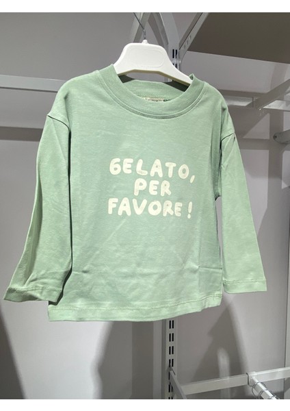 Baskılı Uzun Kollu Tişört – Haki modelleri