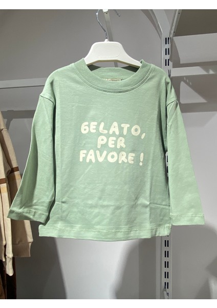 Baskılı Uzun Kollu Tişört – Haki fırsatları