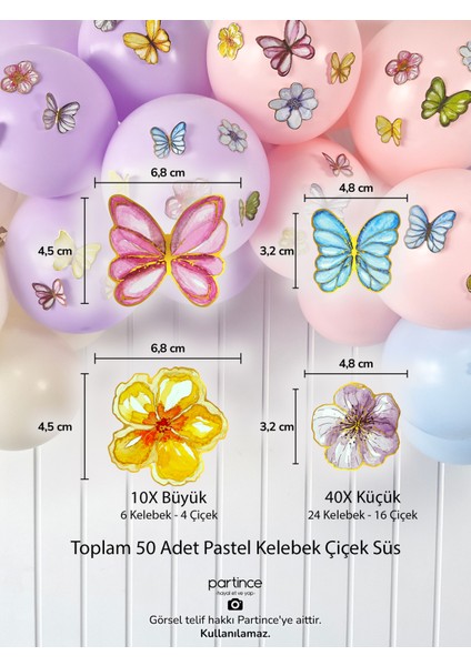 Happy Birthday Yazısı Pastel Kelebek Çiçek Tema Mini Parti Seti Doğum Günü Balon Zinciri Kelebek Çiçek Tema Doğum Günü Süsü
