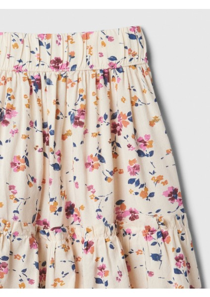 Kız Çocuk Kırık Beyaz Desenli Mini Etek fiyatları
