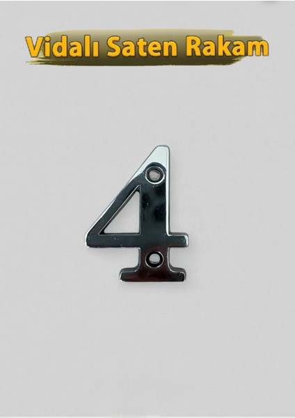 Mom Osena Zamak Rakam Saten Renk Kapı Numarası 4 Numara Vidalı
