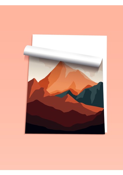 Çerçevesiz Poster, Gün Batımı Dağ Manzarası, Yatak Odası Dekoru Poster No: 107954 fiyatları