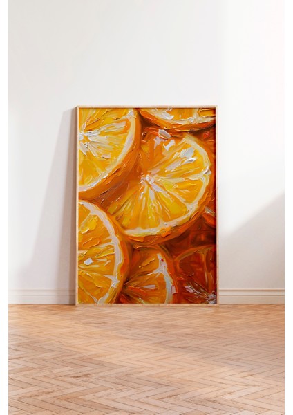 Ahşap Çerçeveli Tablo, Portakal Detaylı Canlı Çizim, Mutfak Dekoru Poster No: 107993 modelleri