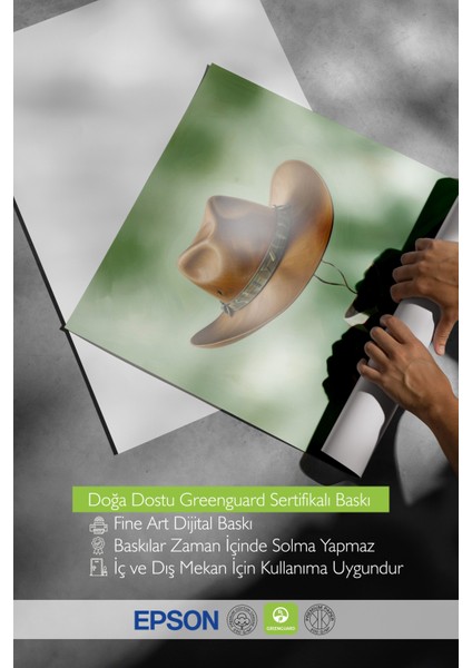 Çerçevesiz Poster, Şapkalı Kovboy Portresi, Ofis Dekoru Poster No: 108172 indirimleri