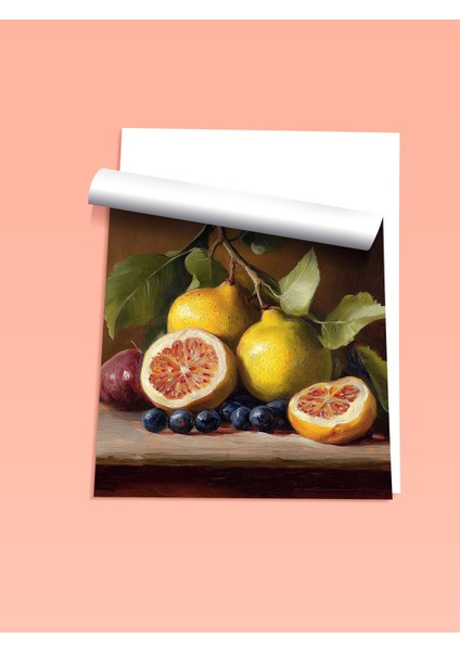 Çerçevesiz Poster, Fresh Meyve Detaylı Realistik Çizim, Mutfak Dekoru Poster No: 108587 fiyatları