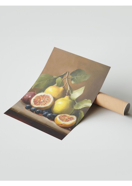 Çerçevesiz Poster, Fresh Meyve Detaylı Realistik Çizim, Mutfak Dekoru Poster No: 108587 modelleri