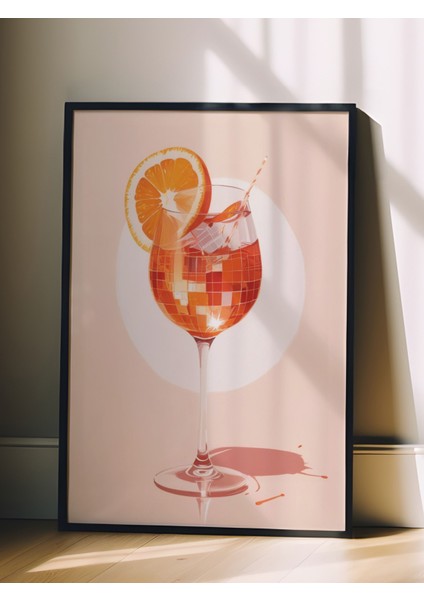 Siyah Çerçeveli Tablo, Limonata Bardağı Yaz Çizimi, Mutfak Dekoru Poster No: 109430 fiyatları