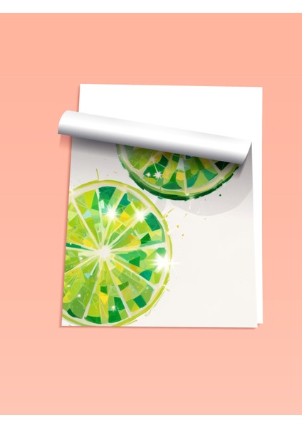 Çerçevesiz Poster, Dilim Lime Detaylı Grafik, Mutfak Dekoru Poster No: 109437 fiyatları