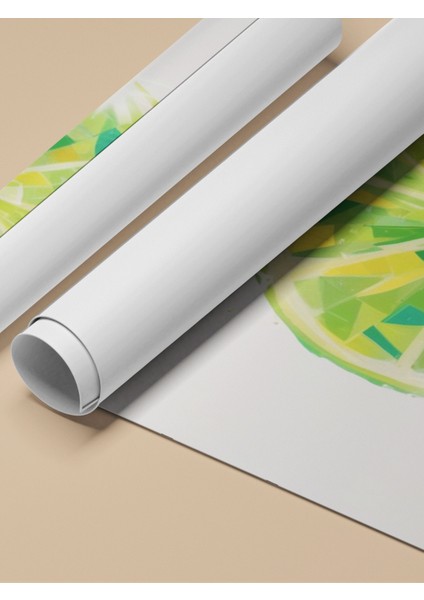 Çerçevesiz Poster, Dilim Lime Detaylı Grafik, Mutfak Dekoru Poster No: 109437 fırsatları