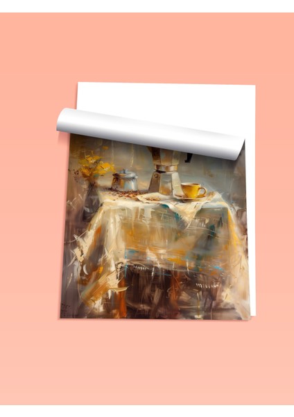 Çerçevesiz Poster, Altın Tonlu Sofra Natürmort Sanatı, Mutfak Dekoru Poster No: 108010 fiyatları