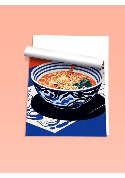 Çerçevesiz Poster, Ramen Kasesi Japon Tarzı Illüstrasyon, Mutfak Dekoru Poster No: 108014 fiyatları