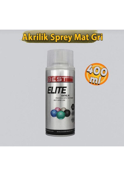 Best Elite Akrilik Sprey Boya 7016 Antrasit Mat Gri 400 ml