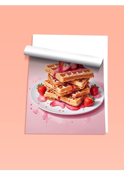 Çerçevesiz Poster, Kremalı Tatlı Illüstrasyonu, Mutfak Dekoru Poster No: 109455 fiyatları