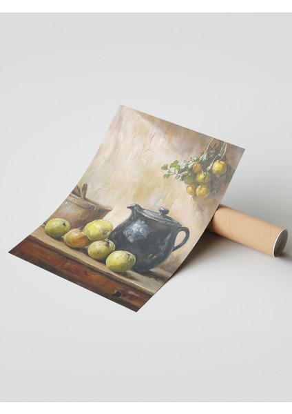 Çerçevesiz Poster, Eski Sürahi ve Tabak Natürmort, Mutfak Dekoru Poster No: 108583 modelleri